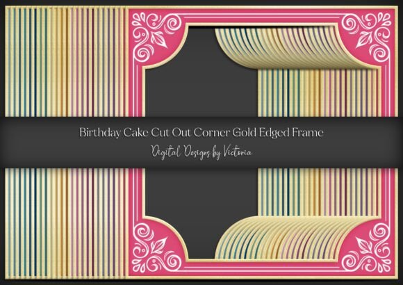 Elegant Gold Frames for Birthday Cake Designs