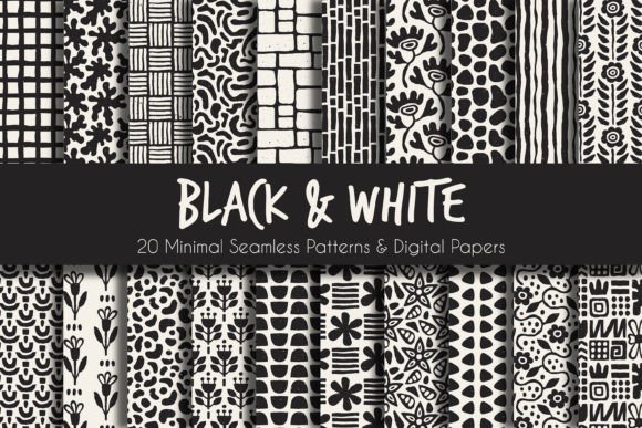Elevate Design with Black White Minimal Seamless Patterns
