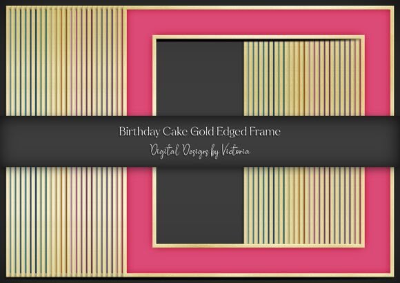 Elevate Your Creative Projects with a Birthday Cake Gold Edged Frame