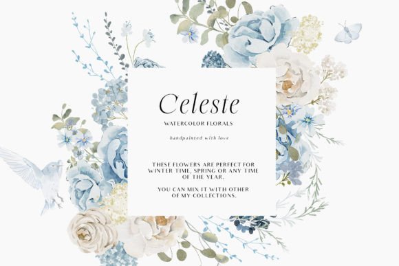 Elevate Your Designs with Premium Watercolor Blue Flowers Clipart Png