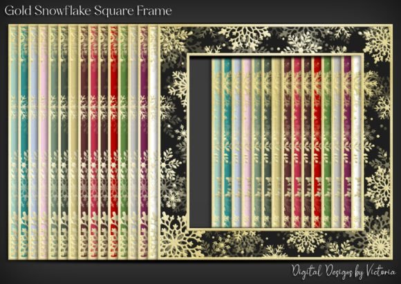 Elevate Your Winter Crafts with the Gold Snowflake Square Frame Collection