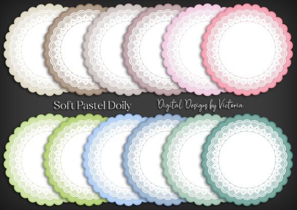 Elevating Design Projects with Soft Pastel Doily Graphics