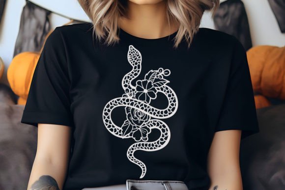 Elevating Modern Design Workflows with the Floral Snake with Scales and Flowers SVG