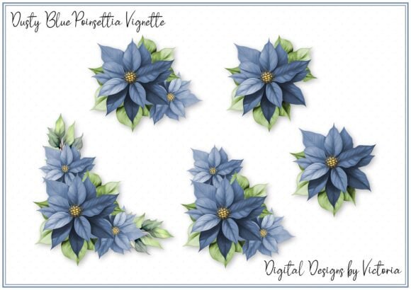 Elevating Paper Crafts with the Dusty Blue Poinsettia Vignette