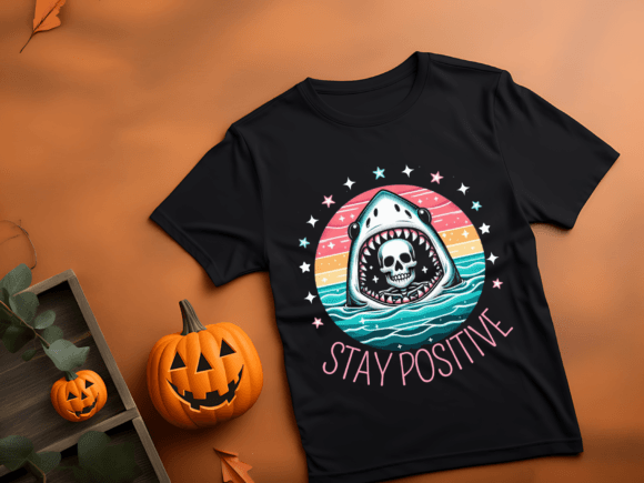 Embracing the Quirky: The Stay Positive - Skeleton Shark Design Phenomenon
