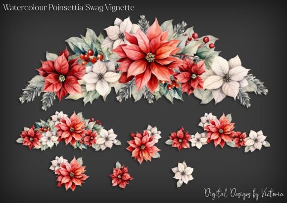 Evaluating the Watercolour Poinsettia Swag Vignette for Holiday Craft Projects