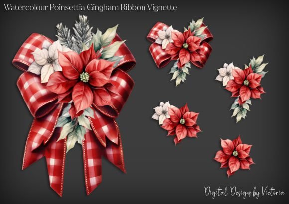 Mastering Your Holiday Crafts with Watercolour Poinsettia Gingham Ribbon