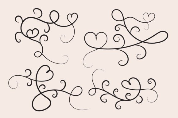 Mother's Day Hearts Swirls Flourish SVG: A Romantic Design Essential