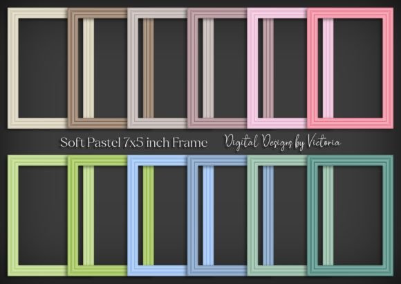 Soft Pastel 7x5 Inch Frame: 12 Designs for Creators