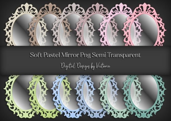 Soft Pastel Mirror PNGs for Creative Projects