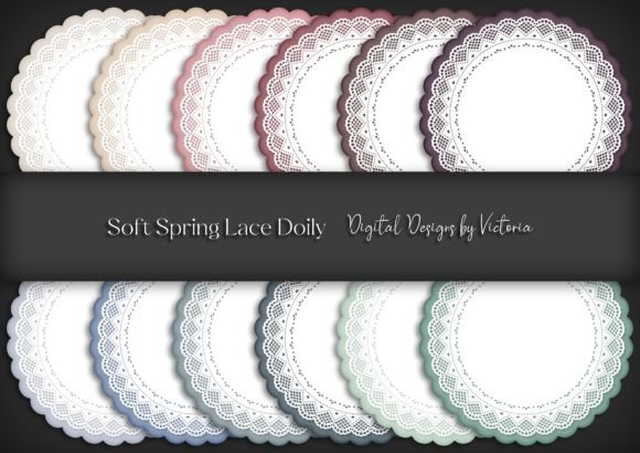 Soft Spring Lace Doily: 12 High-Res PNGs for Crafters