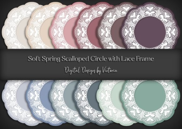 Soft Spring Scalloped Circle with Lace Designs