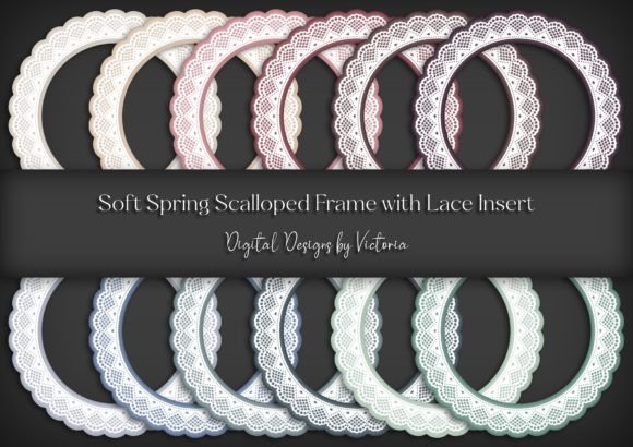 Soft Spring Scalloped Frame with Lace Collection