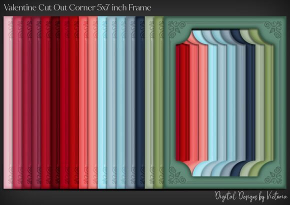 Valentine Cut out Corner Frames for 5x7 Cards