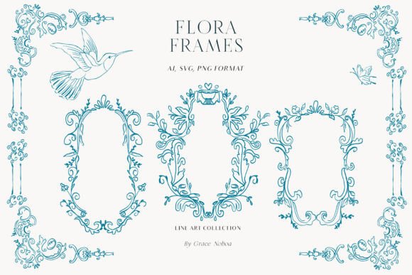 Vintage Frames Floral Wedding Crest SVG