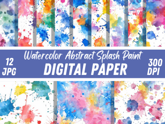 Watercolor Abstract Splash Backgrounds for Design
